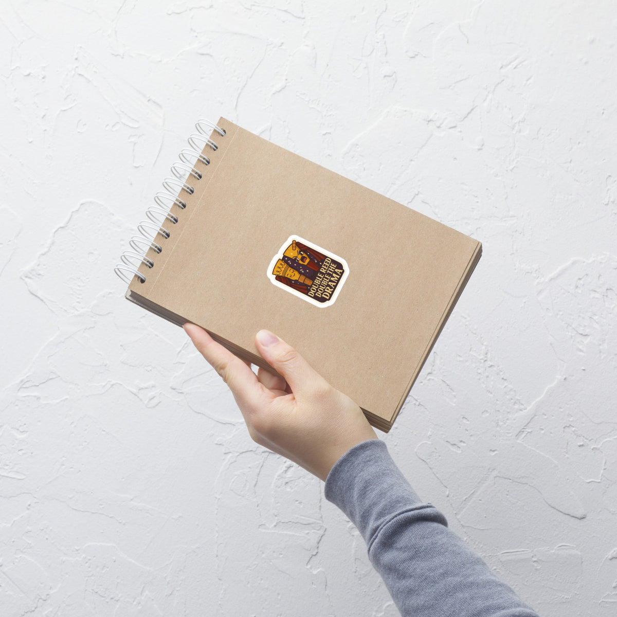 Double Reed, Double The Trouble Sticker notebook mockup 3 inch