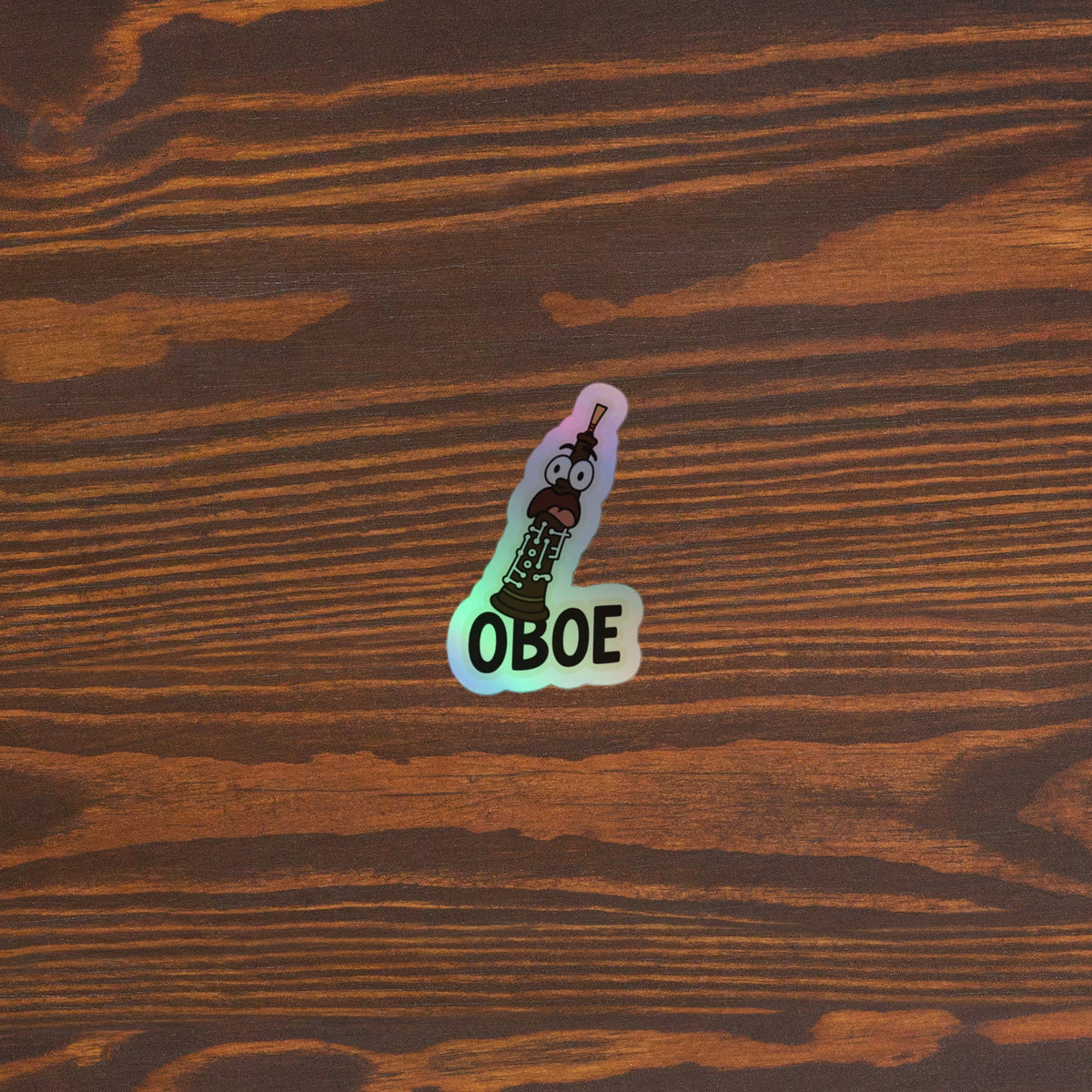 Holographic Oboe Sticker 3x3 original mockup