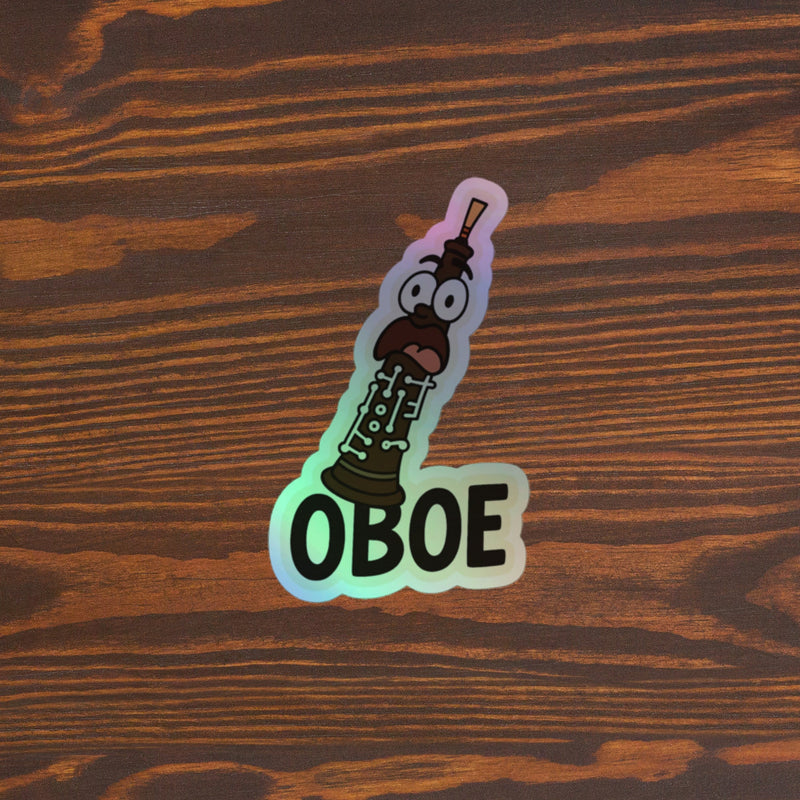 Holographic Oboe Sticker 5.5x5.5 original mockup