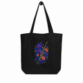 Midnight Clarinet Garden Eco Tote Bag black mockup with corrected clarinet