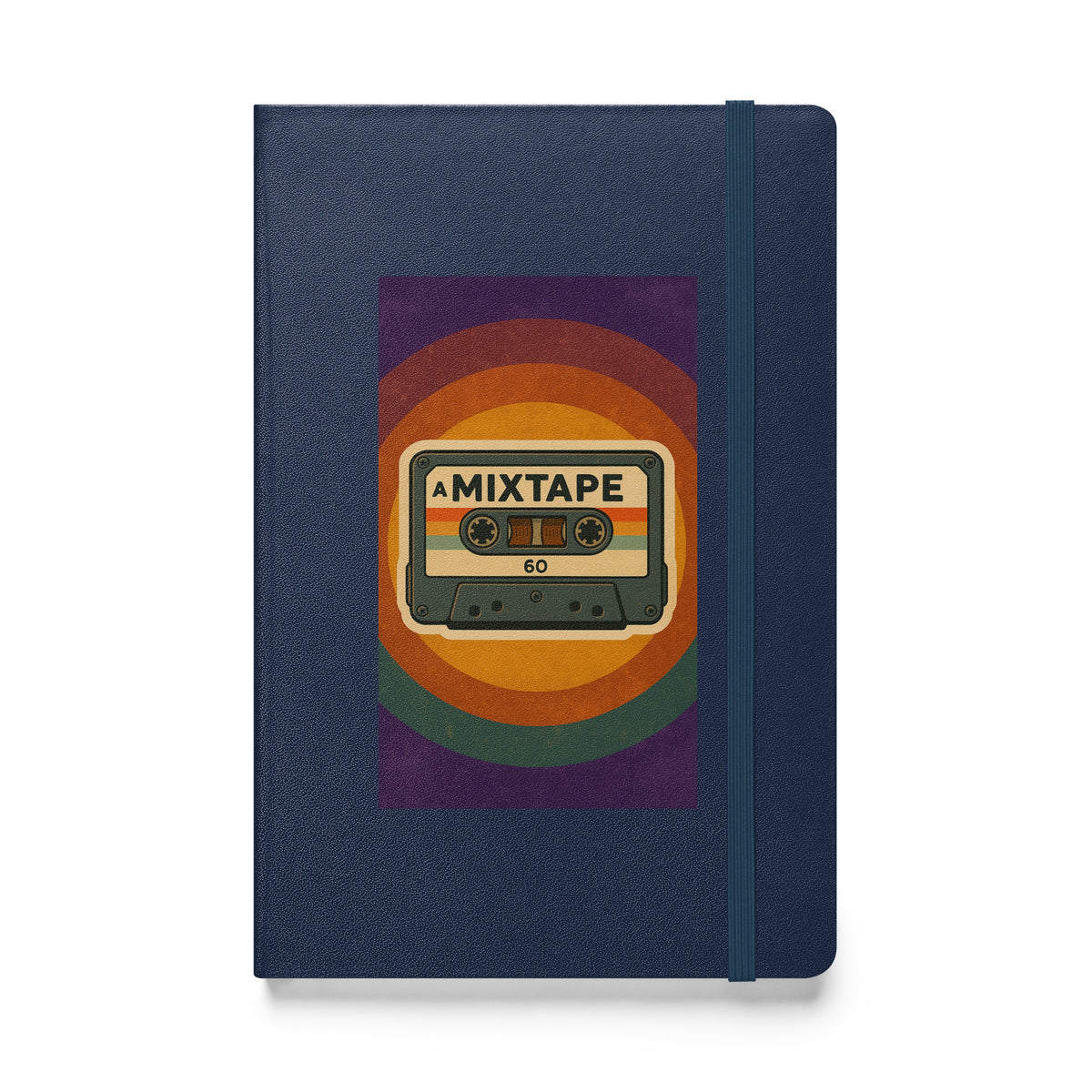 Retro Mixtape Journal - Hardcover Notebook - Navy front cover mockup