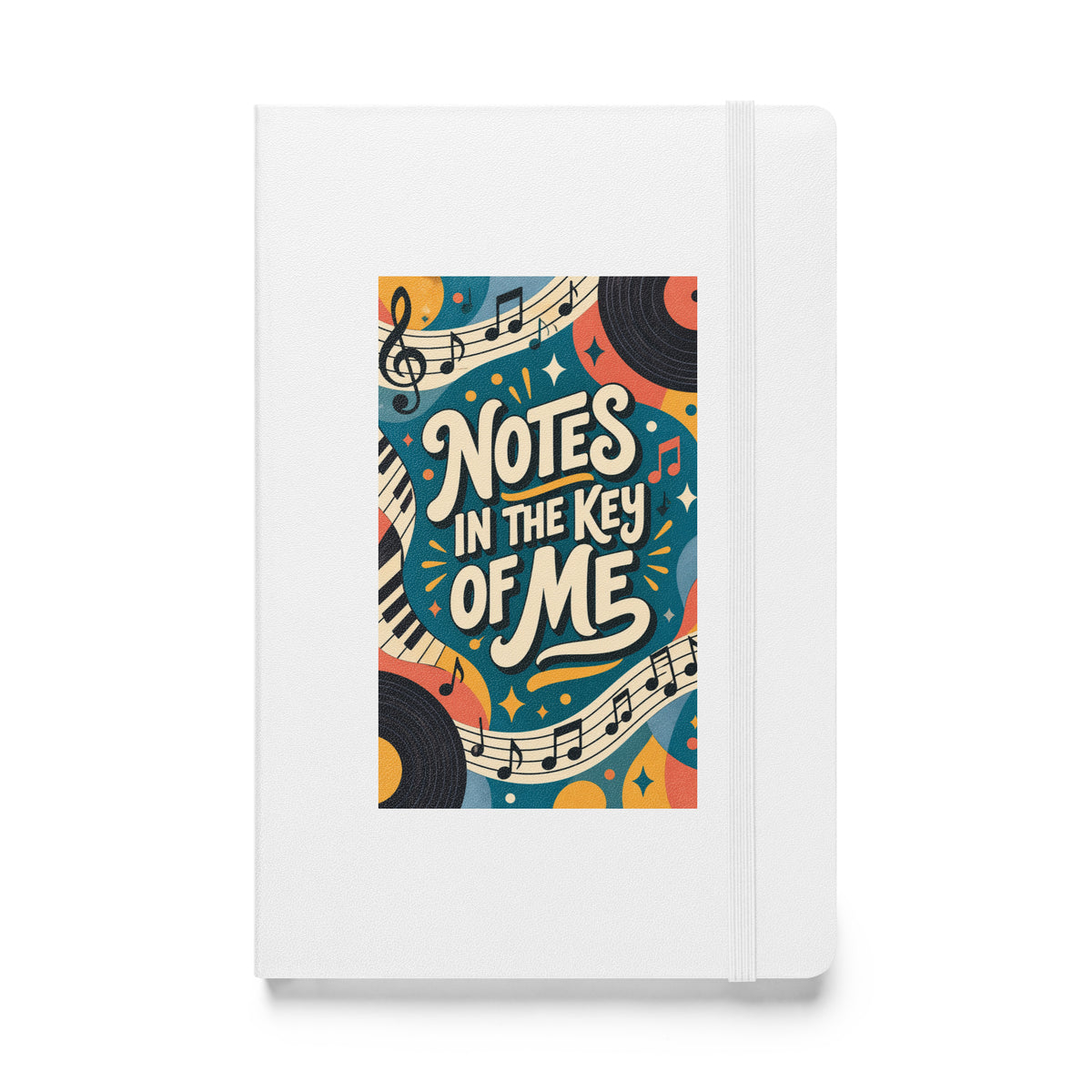 Notes in the Key of Me Journal - Hardcover Notebook - White front cover mockup