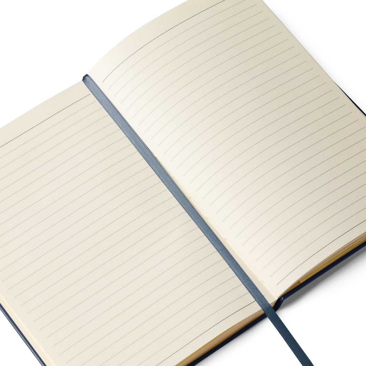 I’m a Reeder Oboe Pun Hardcover Notebook - Navy open lined pages mockup
