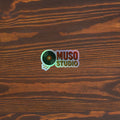 Muso Studio Logo Holographic Sticker 3x3 original mockup