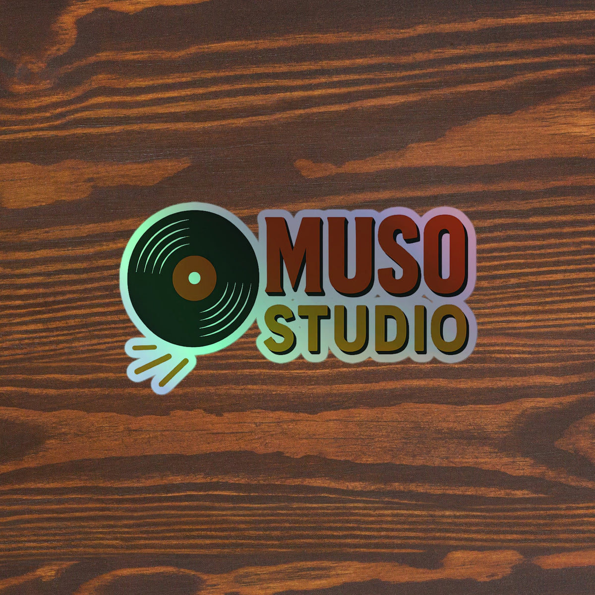 Muso Studio Logo Holographic Sticker 5.5x5.5 original mockup