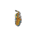 Neon Sax Moonbeam Holographic Sticker 3x3 on plain white background