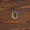 Retro Bear Guitar Holographic Sticker 3x3 original mockup