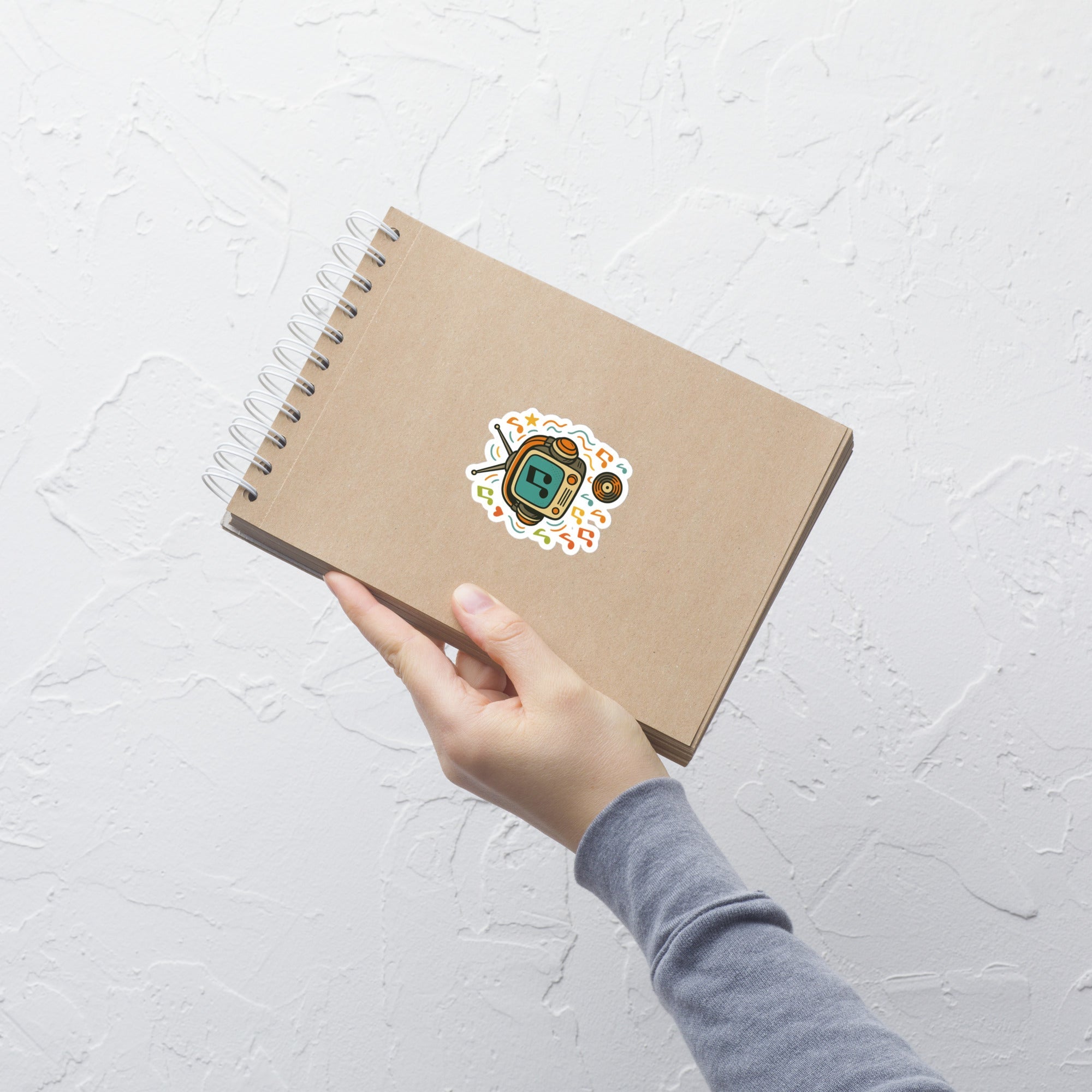 Retro Music Headphone TV Sticker notebook mockup 3 inch