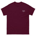 Musician by Talent, Tired by Default Tee maroon front mockup