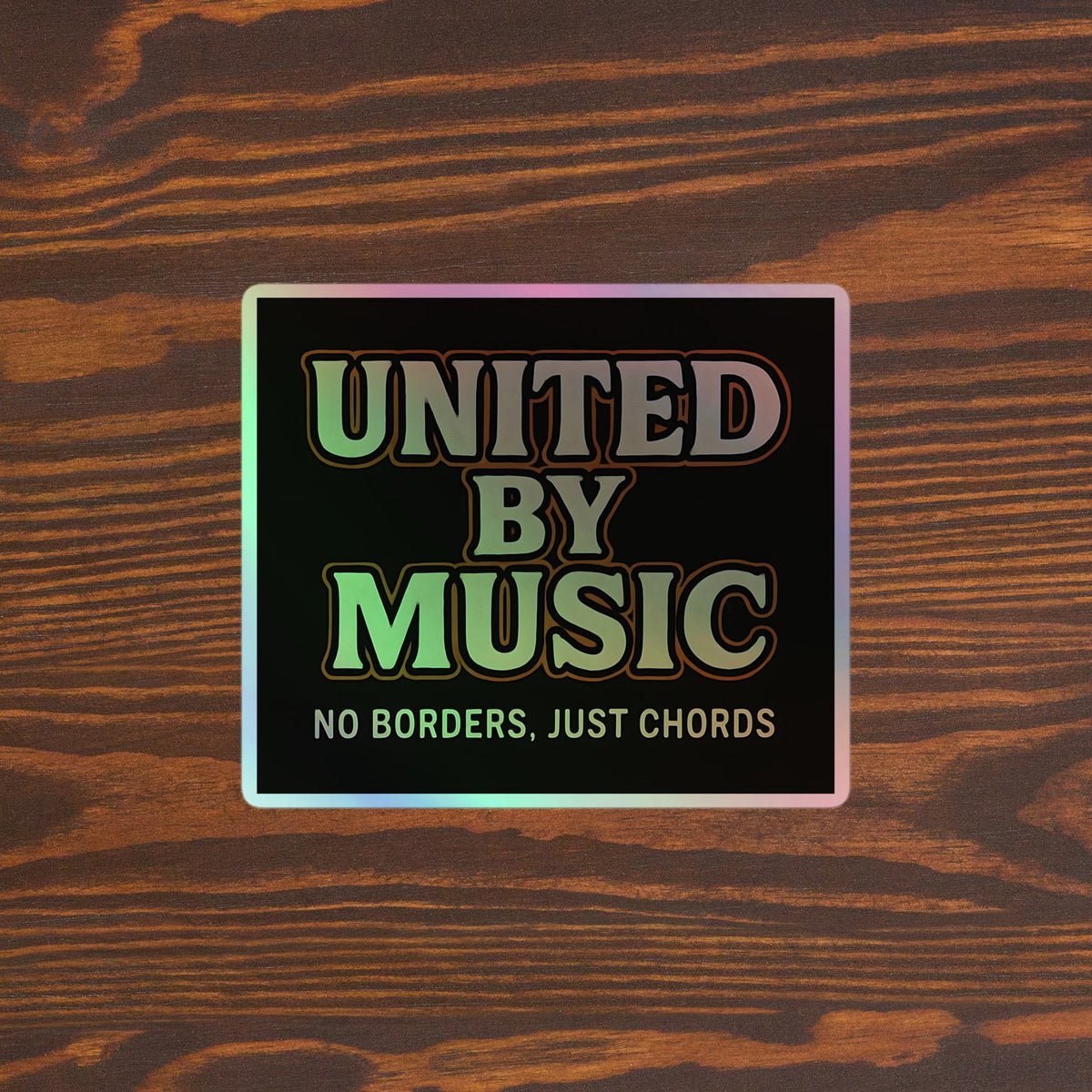 United by Music Holographic Sticker 5.5x5.5 original mockup